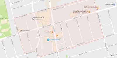 Карта yonge и eglinton области Торонту