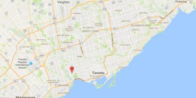 Карта Блур Вест Вилиџу округ Торонто