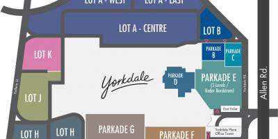 Карта тржног центра yorkdale паркинг
