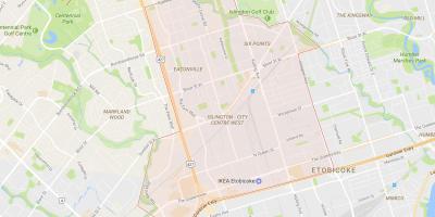Карта Ислингтон-центру Западног округ Торонто