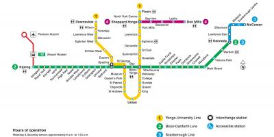Карта Торонту ТТЦ метро