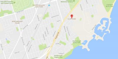 Мапа насеља Клиффсайд-Торонто