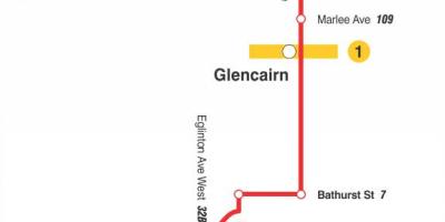 Карта ТТР 14 Гленкейн аутобуске трасе Торонту