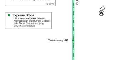 Карта ТТР 188 Киплинг ракете Јужне аутобуске трасе Торонту
